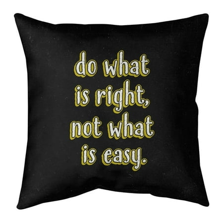 UPC: 0655172419824 | ArtVerse Quotes Do What is Right Quote Chalkboard Style Pillow (w/Rmv Insert)-Spun Poly 14 x 14 Medium