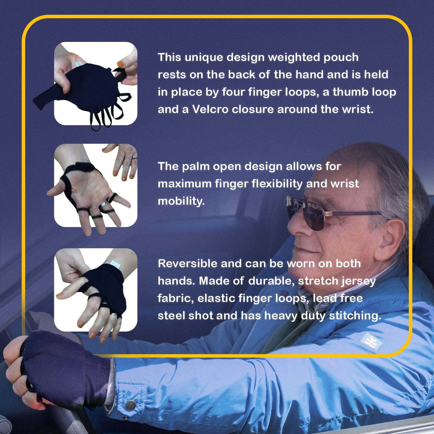 Handithings® Hand Weight (Large)-Beneficial for Tremor Control, Fine Motor Skills, Hand & Wrist Mobility, Writing Stability & Strengthening (USE SIZE CHART IN PICS & SIZING VIDEO BEFORE ORDERING)