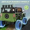 thumbnail image 4 of Funcid 12 Volt Ride on Toys for Toddlers Ride on Cars with Remote Control, Battery Powered Ride on Truck Car w/ Bluetooth Music, LED Lights, Spring Suspension, 3 Speeds, Green, 4 of 12