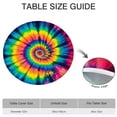 thumbnail image 6 of Colorful Rainbow Tie Dye Spiral Pattern Round Fitted Tablecloth with Elastic Edge,Dining Table Cover Waterproof,Outdoor Round Tablecloth for Camping,Dining,Indoor and Outdoor, 6 of 7