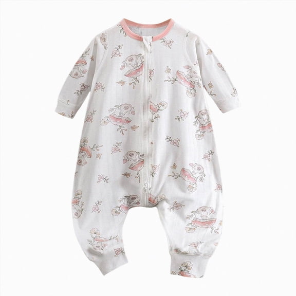 YDFCWX Neutral Baby Sleepers Boys Jumpsuit Infant Sleep Sack Jumpsuit for Babies Toddlers Homewear Zippered Blanket Sleep Sack for All Seasons,Light Pink,9-12 Months