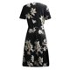 thumbnail image 4 of Moda mujer Casual Sexy cuello en V estampado verano manga corta Botton Mini vestido Fridja  bnh5102, 4 of 5