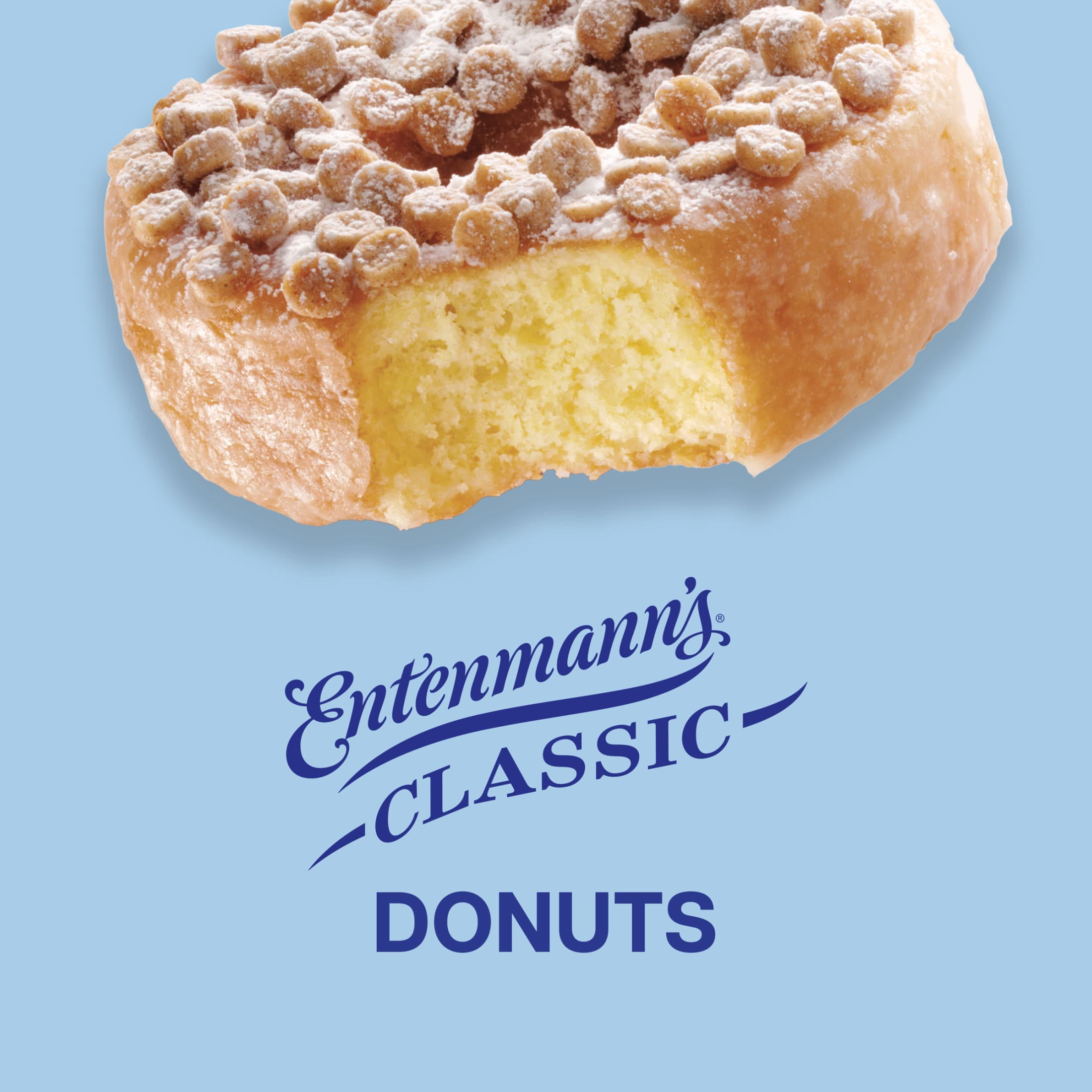 Entenmann's Crumb Topped Donuts, 8 count, Glazed Donuts, 15.5 oz Box