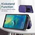 thumbnail image 3 of Funda tipo cartera para Huawei Mate 20 con tarjetero y correa para el hombro para mujer, 3 of 5