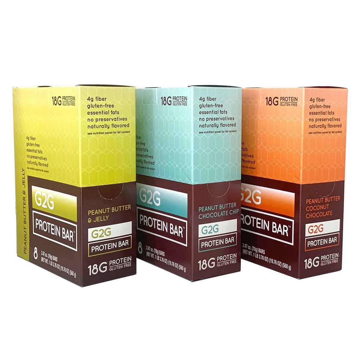G2G Protein Bar Variety 3pack (24 Total Bars)