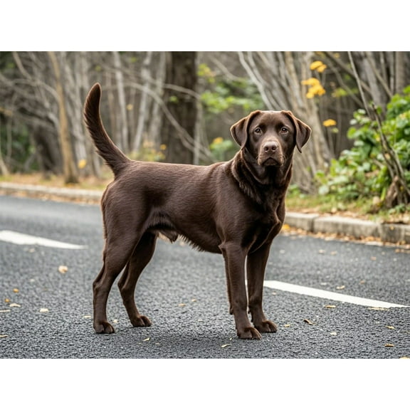 DIY 5D Round Full Drill Diamond Dot Gem Art Kits,Brown Labrador Retriever pattern,Art for Home Wall Decor,Diamond painting handmade for Beginners，animal Crystal Gem Art Diamond Painting 16x12 inch