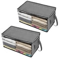 thumbnail image 1 of 2Pcs Non-woven Storage Box Foldable Wardrobe Quilt Clothes Closet Organizer Bag, 1 of 7