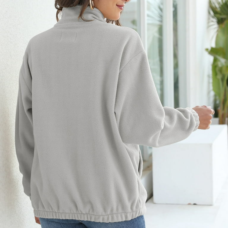 XFLWAM Womens Oversized Half Zip Sweatshirt Quarter 1/4 Zipper
