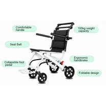 Yifeus Medical Transport Wheel Carbon Steel chair 15.7 inch Seat Width x 15.7"D 200 lbs Weight Capacity