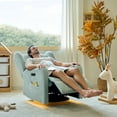 thumbnail image 3 of Tina's Home Electric Power Glider Swivel Nursery Recliner Chair Wingback with USB, Waterproof Stain-resistant for Baby Feeding & Living Room Sage, 3 of 10