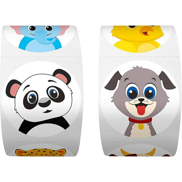 500 Pegatinas Redondas De Perros Y Gatos - 2.5 Cm, 4 Diseños, Adhesivo Fuerte, Para Regalos Y Manualidades