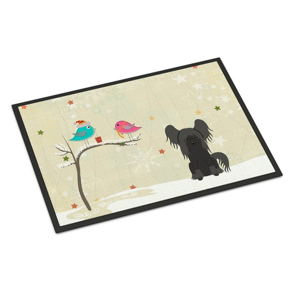Carolines Treasures BB2584JMAT Christmas Presents Between Friends Chinese Crested Black Indoor or Outdoor Mat, 24 x 0.25 x 36 in.