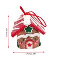 thumbnail image 3 of Christmas Gingerbread House Ornament, Mini House Hanging Ornament, Red Roof Candy Wreath Design for Christmas Tree, Wreath, Garland and Festive Holiday Display, 2.75 Inch, 3 of 7