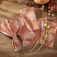 thumbnail image 3 of Elrene Home Fashions Falling Leaves Jacquard Napkins, Set of 8, Sienna, 17" x 17", 3 of 4