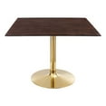 thumbnail image 2 of Modway Verne 40" Square Modern Wood & Metal Dining Table in Cherry Walnut/Gold, 2 of 6