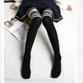 thumbnail image 2 of Sexy Black White Striped Long Socks Women Over Knee Thigh High Socks Over The Knee Stockings For Ladies Girls Warm Knee Socks, 2 of 6