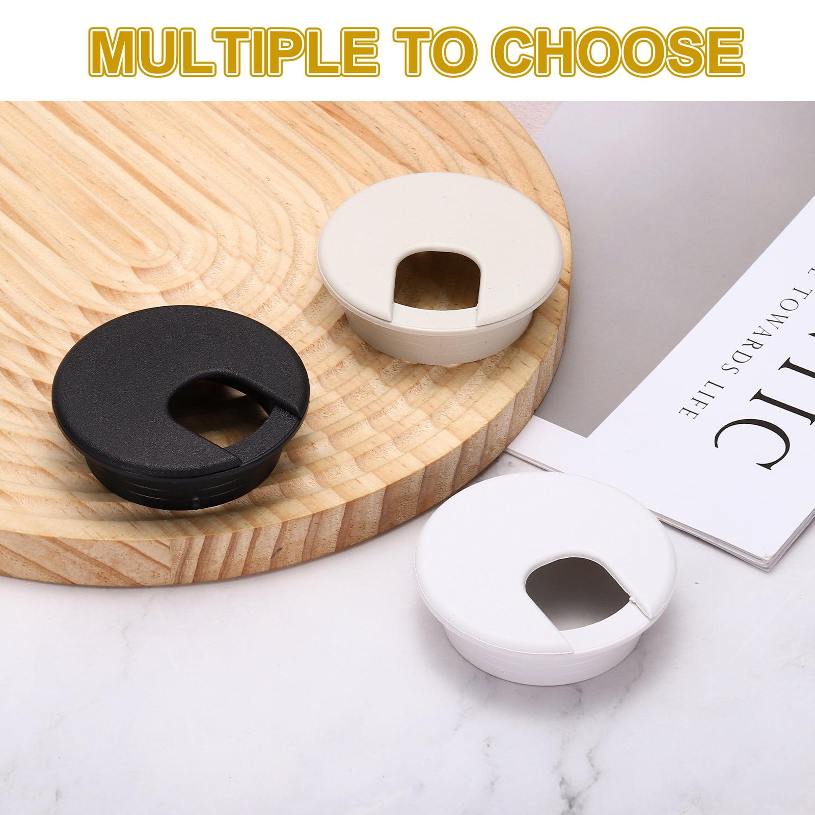 20 Pcs Desk Grommet 2 Inch,ABS Plastic Round Desk Hole Cover,50mm,Black