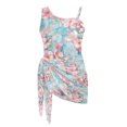 thumbnail image 6 of Whosucclay Cherry Blossom Girls One Piece Swimsuits, Polyester Material Adjustable Strap Quick Dry Girls One Piece Bathing Suit with Mesh Cover Up for Swimwear, 13-14 Years Old, 6 of 10