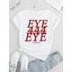 thumbnail image 3 of Eye 4 Eye Graphic Print T-Shirt for Women, Casual Crew Neck Short Sleeve Tee, Polyester and Spandex Blend, Medium Stretch Knit Fabric, Fashionable All-Season Top, 3 of 8