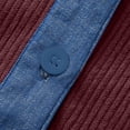 thumbnail image 4 of Women's Corduroy Jacket Casual Button Down Denim Patchwork Long Sleeve Turndown Collar Distressed Jean Coat, 4 of 6