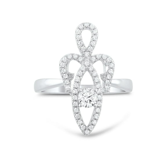 Sterling Silver Cz mother sacred feminine Ring for Women and Teens - Size 5
