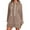 Khaki, variant on Womens Sweatshirt Dress 2026 Fall Winter Fashion Long Sleeve Side Split Hem Hoodie Dress with Pockets Pullover Top