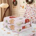 thumbnail image 5 of Erosebridal Christmas Gingerbread Man Zipper Full Size Comforter Sets with Fitted Sheet and 2 Pillowcases,Happy Xmas Zipper Bedding Set,Light Pink,Reversible, 5 of 7