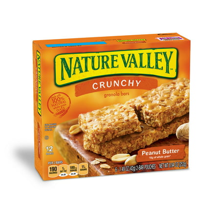 Granola Bars Crunchy Peanut Butter 6 Pouches - 1.49 Oz 2-Bars Per Pouch (Pack Of 6)