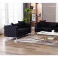 thumbnail image 2 of Contemporary Home Living 63" Lorreto Black Velvet Accent Loveseat, 2 of 2