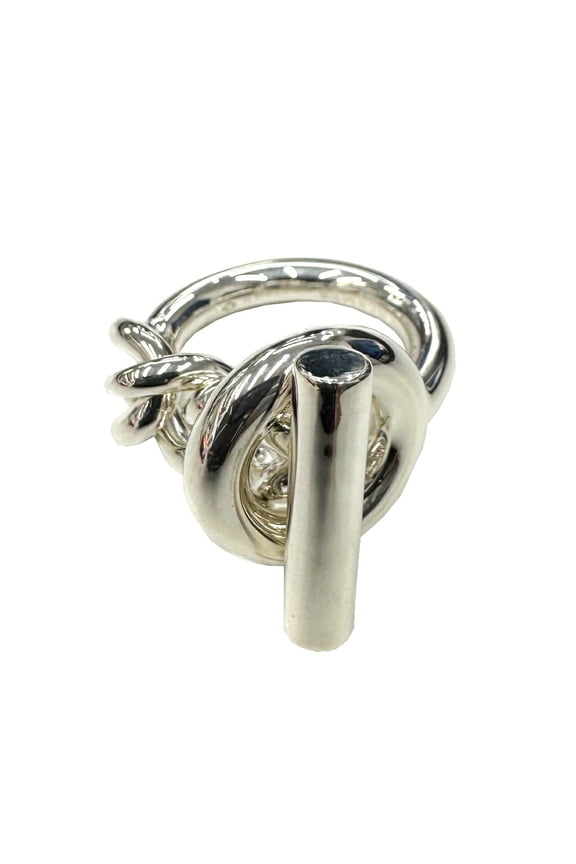 Pre-Owned HERMES Croisette Ring 53 #53 16.3g Silver SILVER AG925 Men's Women's Chain