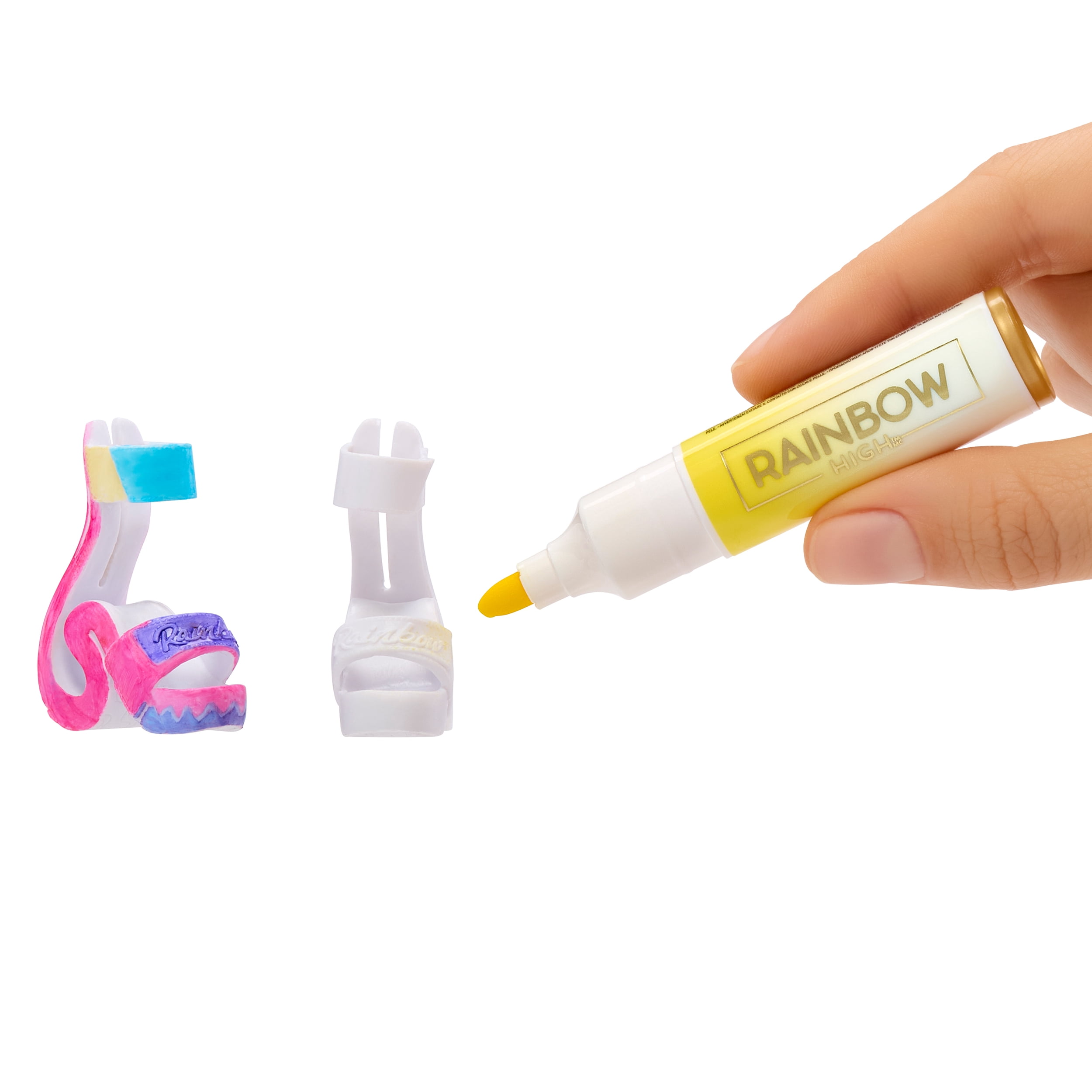 Rainbow High Air Brush & DIY Fashion Doll with Washable Markers for Ages 4-12