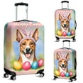 thumbnail image 2 of Happy Easter Basenji with Bunny Ear Headband and Flowers Travel Luggage Cover African Barkless Dog Lover Suitcase Dust Protective Decor - 13001, 2 of 5