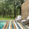thumbnail image 6 of Leick Home Blithe Rectangle Colorful Stripes Indoor/Outdoor Area Rug, 3'x5', 6 of 20