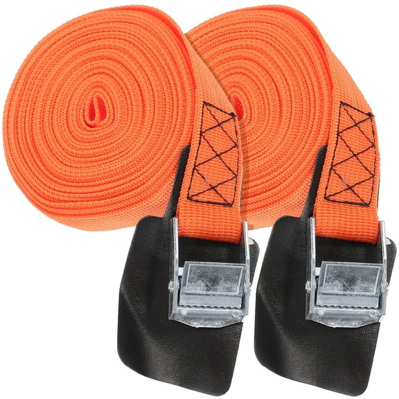 LOLIPPYY Ratchet Tie Down Lashing Straps Nylon Orange Load Securing Transportation 2 Rolls
