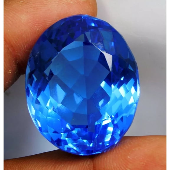 108 Ct Blue Tanzania OF Tanzanite Oval Cut Glass Filled Stone Gemstone