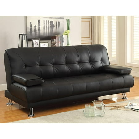 Braxton Leatherette Sofa Bed Black