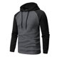 thumbnail image 1 of Sudadera con capucha para hombre, informal, deportiva, con cuello alto, botones, patchwork, manga larga, sudadera tipo jersey, blusa para hombre, 1 of 9
