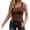 Coffee, variant on MDUKONU Summer Womens Tank Tops 2026 Square Neck Fitted Sleeveless Shirts for Women Ribbed Basic Top Size: XL/2 White