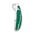 thumbnail image 2 of Sterling Silver Green & White Stellux Crystal Teardrop Slide QP2509, 2 of 4