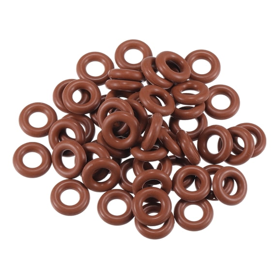 Unique Bargains Universal O Ring Seal Gasket Orings Seal Washer for Plumbing for Cars 7mm ID x 4mm CS Brown 50pcs