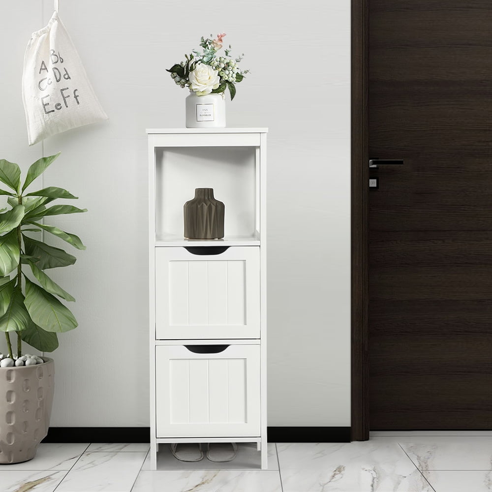 Yaheetech 3 Tiers Bathroom Cabinet Shelf Storage with Free Standing, White