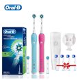 thumbnail image 2 of Cepillo de dientes eléctrico Oral B Pro600, cepillo de dientes 3D White Teeth, cabezal redondo, elimina la placa, cepillo de dientes sónico, resistente al agua, con cabezal adicional, 2 of 5