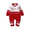 thumbnail image 2 of Newborn Baby Boy Girl's Rompers Long Sleeve Knit Christmas Sweater Romper Fall/Winter Jumpsuit Clothes Sets Red qILAKOG 0-3 Months, 2 of 6