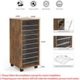 thumbnail image 3 of Storage Drawer Cart, Mobile Storage Cabinet, Makeup Storage with 10 Large Clear Drawers, Utility Wooden Rolling Cart on Wheels, for Cosmetic, Art Craft, Office Supplies, Toy, Brown, 3 of 15