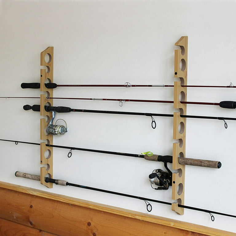 Rush Creek Creations 3 in 1, 11 Fishing Rod Wall Ceiling Storage Rack