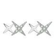 thumbnail image 2 of Silver Earrings Earrings Korean Four Pointed Star Silver Earrings, 2 of 6