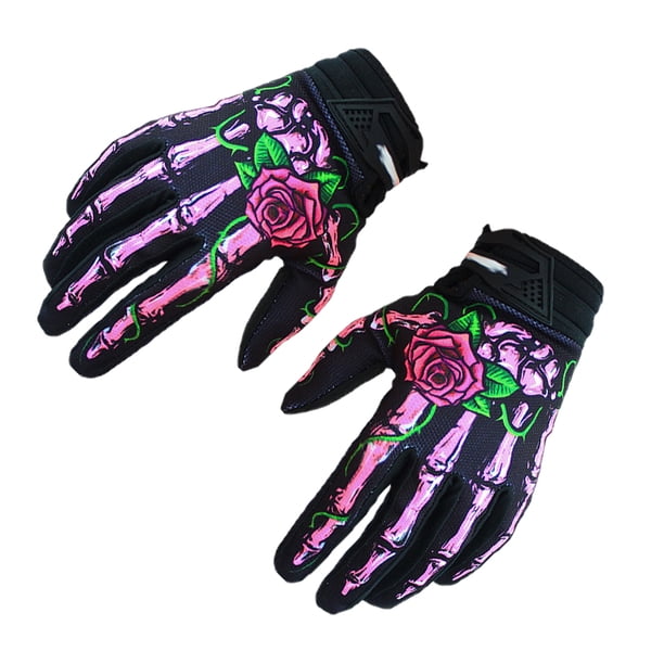 Guantes de ciclismo Minnieouse multifuncionales de nailon para motocicleta transpirables ligeros con dedos completos color rosa XL Type3 NO3