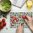 thumbnail image 4 of Candy Cane Cutting Board, Holly Berry Mistletoe Traditional Red and White Patterned Sugary Food on Sticks, Decorative Tempered Glass Cutting and Serving Board, Small Size, Multicolor, by Ambesonne, 4 of 5