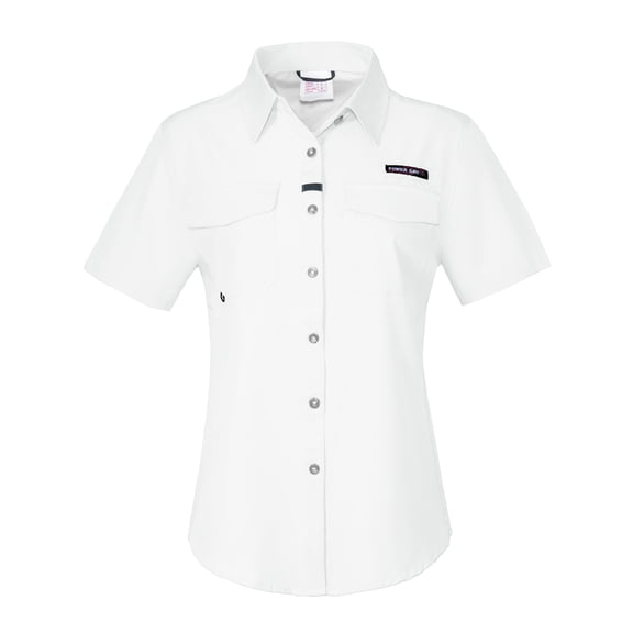 Women's UPF 50  UV Protection Shirt, Short Sleeve Fishing Shirt, Breathable and Fast Dry Pale White XL