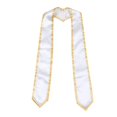 thumbnail image 2 of a refined product description based on the details you provided:\n\n \n\n**Unisex Graduation Stole Sash – White Satin Choir Shawl for School Graduations, 2 of 3